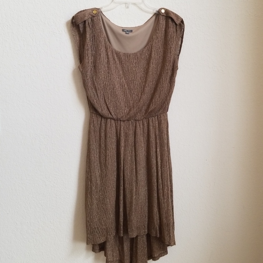 LILY ROSE gold draped dress